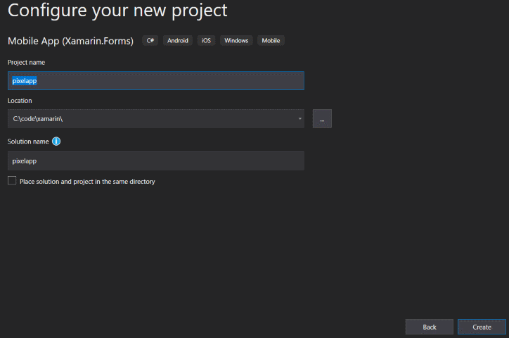 Create project